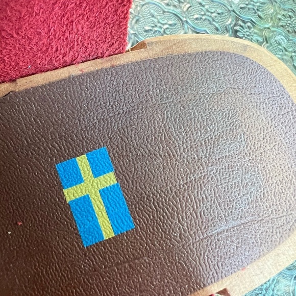 Mia Anja wood red leather clogs womens 37 - Picture 6 of 12